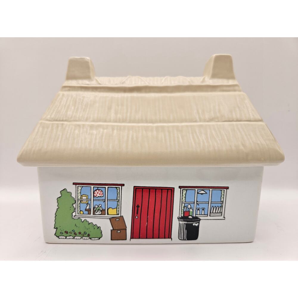 Vintage 6x5x4.5" Village Stores by Wade Post Office Canister Ceramic England